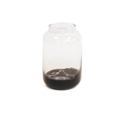 Vaas - Glas - Dipdye - Transparant/Bruin - 17x26cm