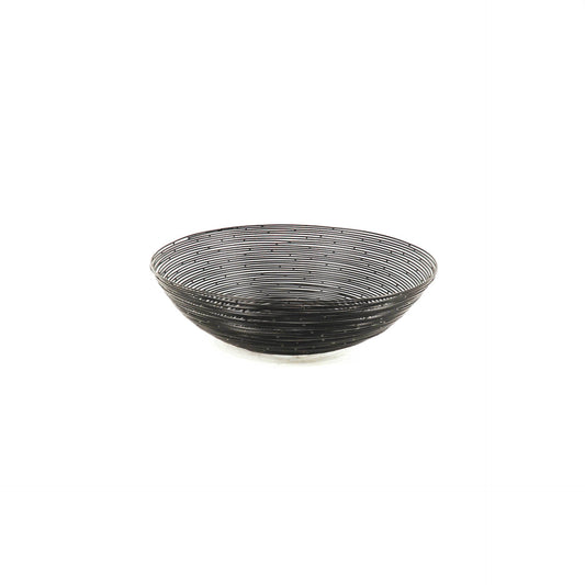 HV Bedraade Stalen Kom - Zwart - 34x34x10cm