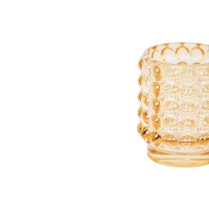 Kaarsenhouder - Theelicht - Glas - Amber - 7x8cm