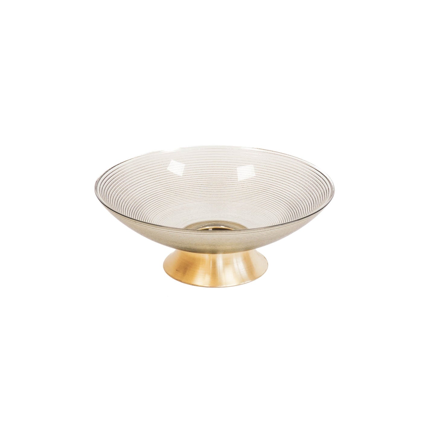 Schaal op voet - Glas - Smokey - 24,5x24,5x8,5cm
