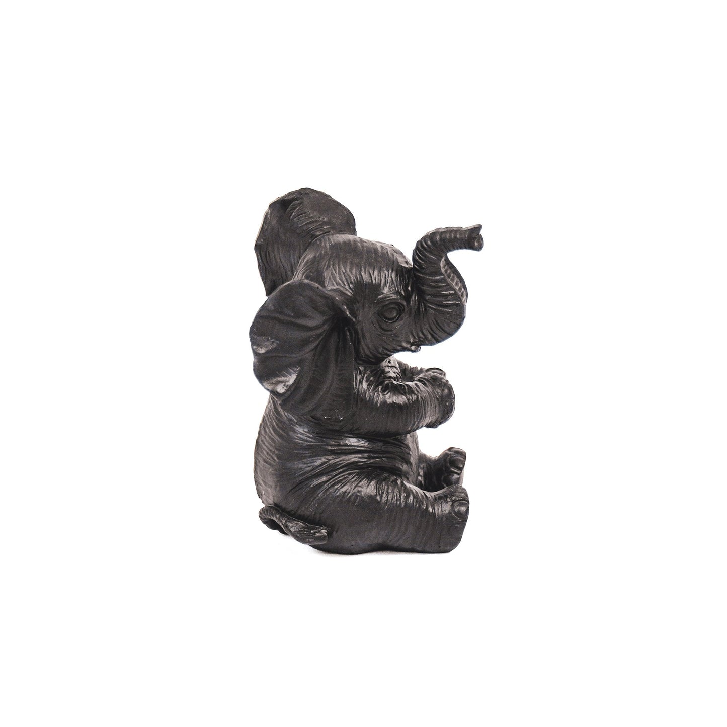 Ornament - Olifant - Polyresin - Zwart - 7x7x11cm