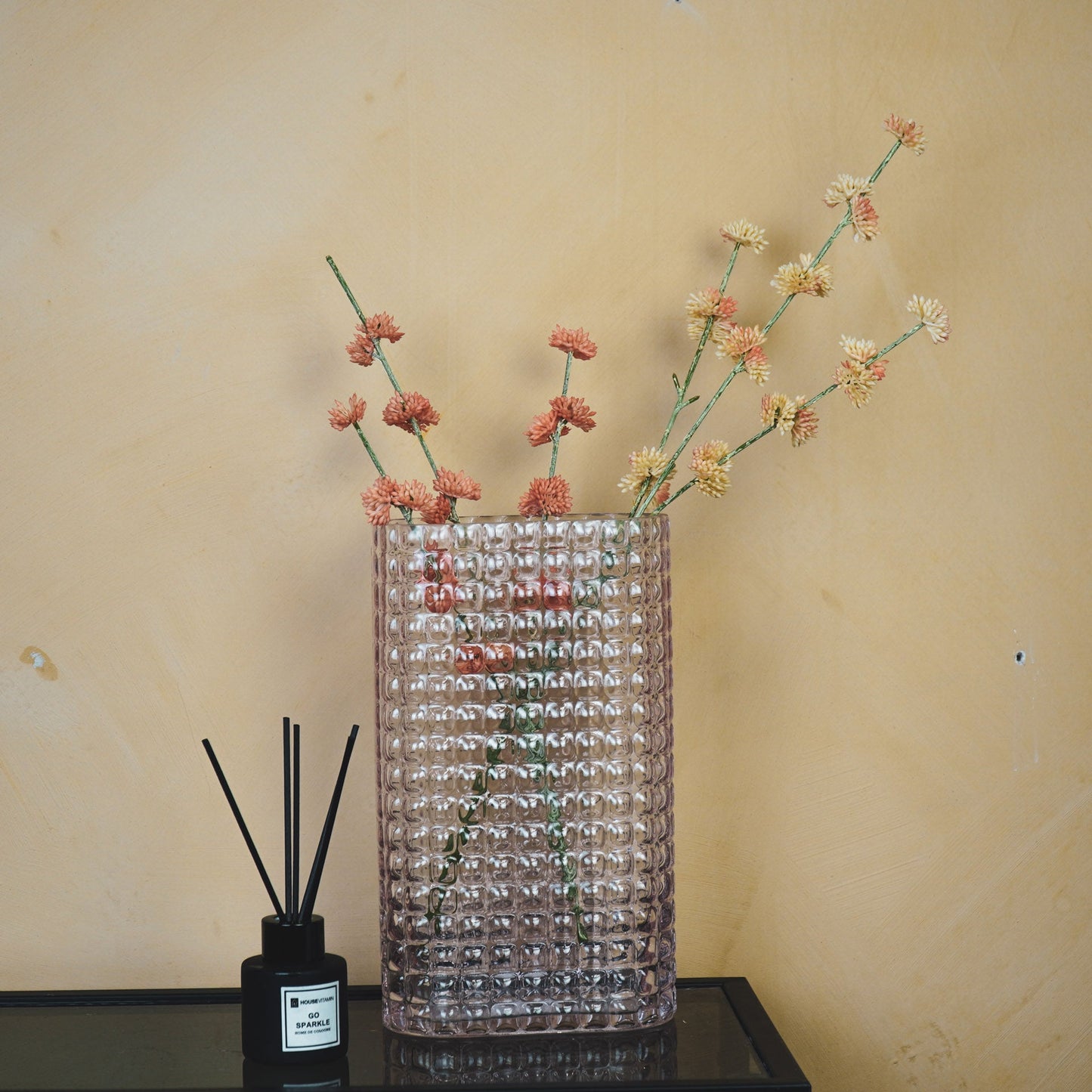 Vaas - Ribble - Glas - Roze - 15x8x25cm