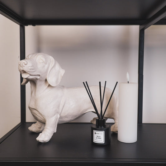 Ornament - Hond met hengels - Polyresin - Beige - 20x8x15cm