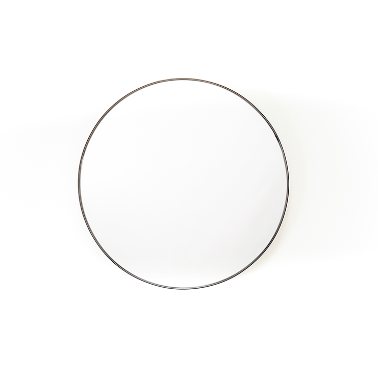Housevitamin Ronde Spiegel - Metaal - Zwart - 80x3x80cm