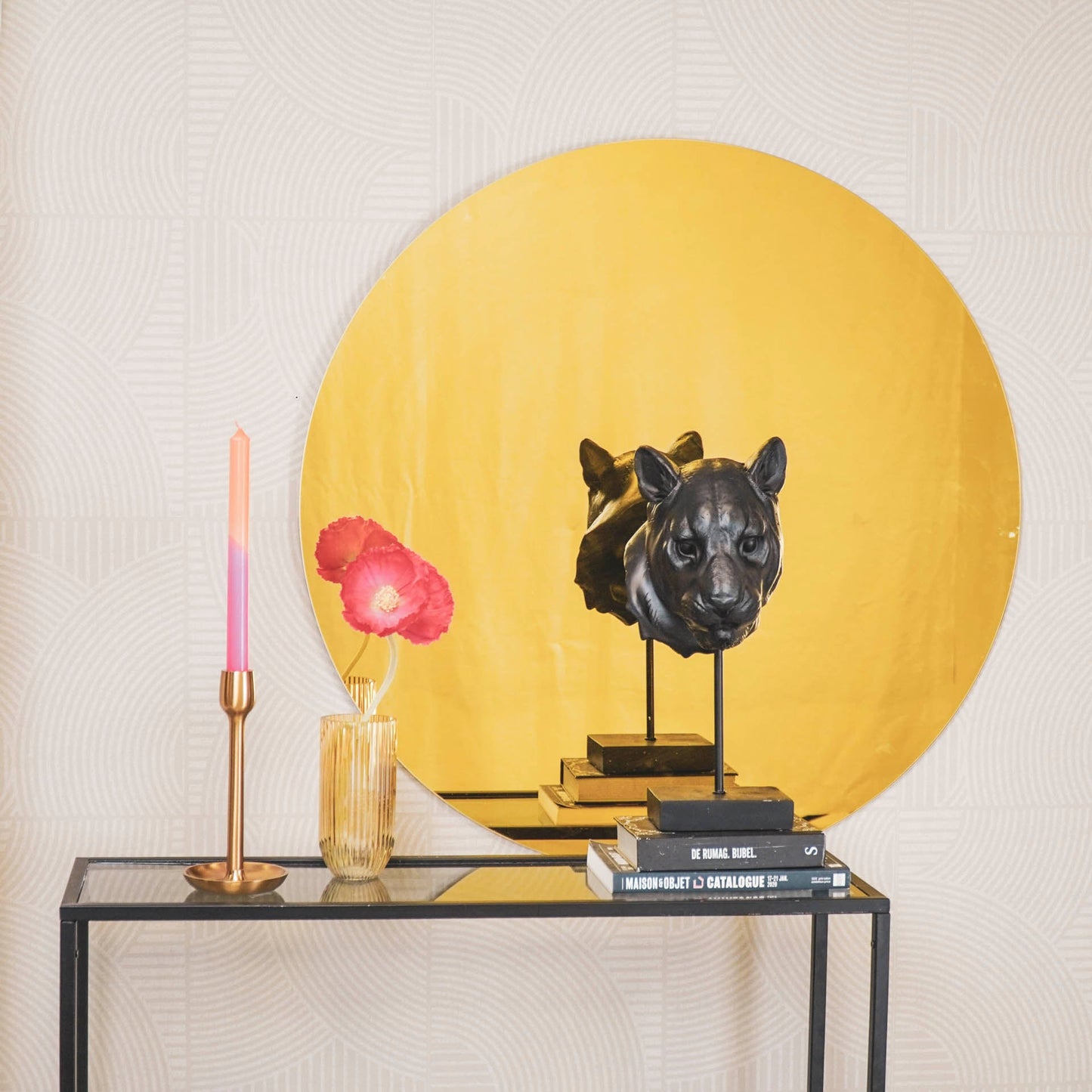 Spiegel - Rond - Gouden Glas - 80x1x80cm