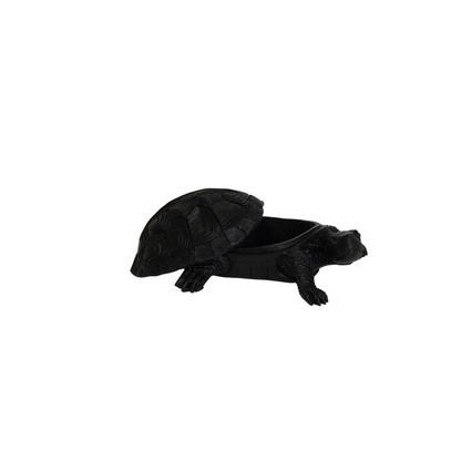 Schildpad Box - Polyresin - Zwart - 15,5x13,5x7,5cm