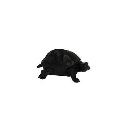 Schildpad Box - Polyresin - Zwart - 15,5x13,5x7,5cm
