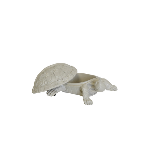 Schildpad Box - Polyresin - Zand - 15,5x13,5x7,5cm