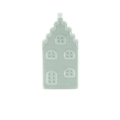 Ornament- Spaarpot - Huis - Keramiek - Mintgroen - 7x7x13cm