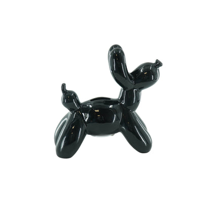 Ornament- Spaarpot Ballonhond- Keramiek- Zwart- 17x7x17cm