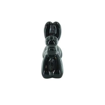 Ornament- Spaarpot Ballonhond- Keramiek- Zwart- 17x7x17cm
