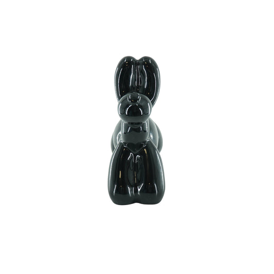 Ornament- Spaarpot Ballonhond- Keramiek- Zwart- 17x7x17cm