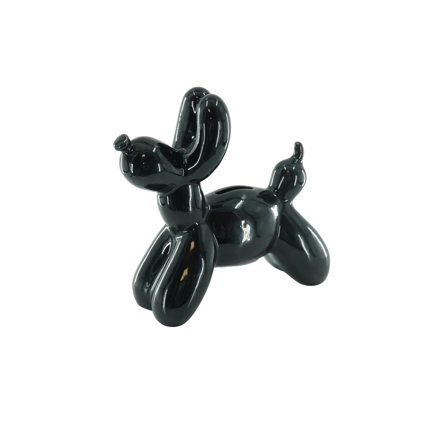 Ornament- Spaarpot Ballonhond- Keramiek- Zwart- 17x7x17cm