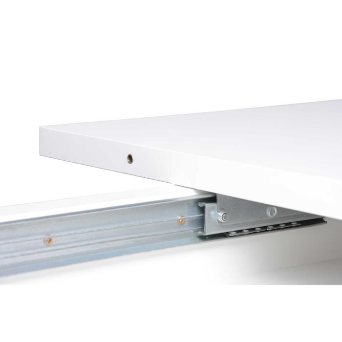 Uitbreidbare tafel 6-8 personen - rechthoekige deelpanelen - mantova - wit en aluminium - l 160-200 x d90 x h75 cm