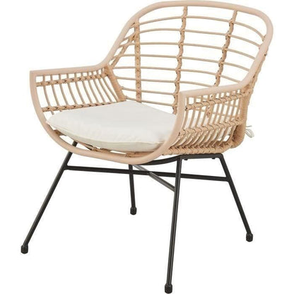 SUMATRA tuinmeubelen: salontafel + 2 fauteuils - Ecru geweven hars