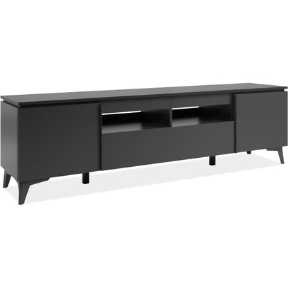 TV-meubel - Bertrix 56A - Leisteen/antraciet - 177x51,5x40 cm - 2 deuren - 1 lade - 2 nissen