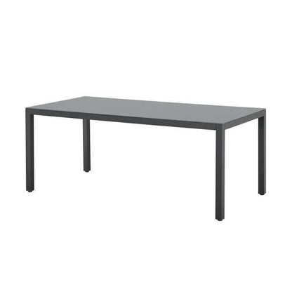 Tuinset: tafel van 180 cm + 8 stoelen - Aluminium structuur - Blad van gehard glas - Grijs