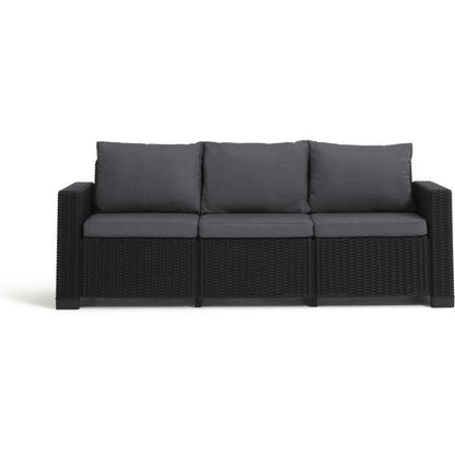 Tuinmeubelen - In gevlochten imitatiehars van rattan - Allibert door Keter - 5 personen - Moorea - Grijs Grafiet