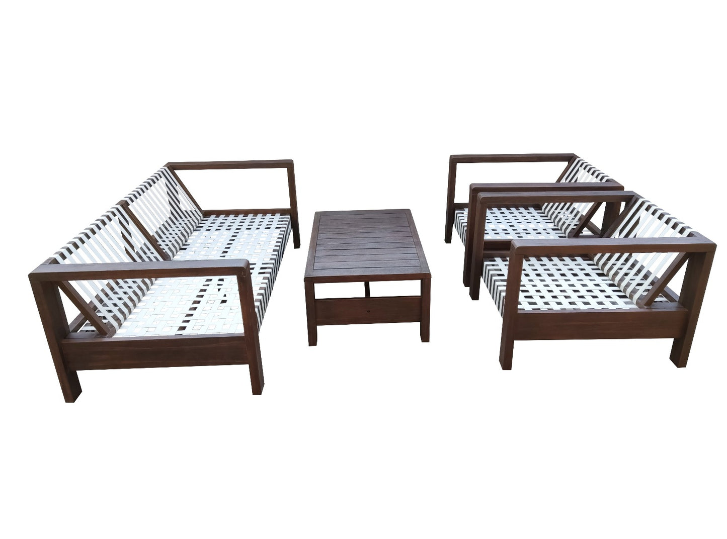 Zambra Loungeset - 4 stuks - Gevlochten Outdoor Off White