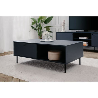 Salontafel - CARACAS 55A - Marineblauw - 2 lades, 2 nissen - 110 x 40 x 60 cm