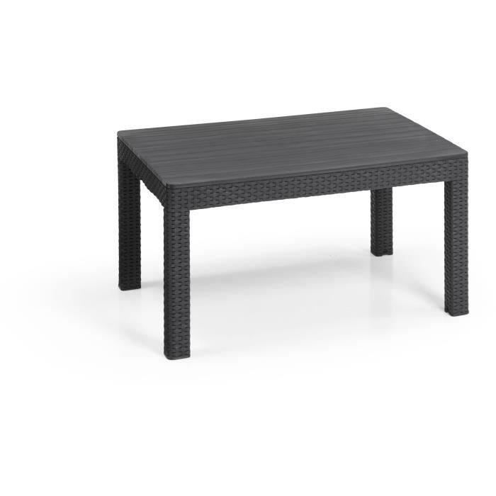 ALLIBERT deur KETER - SanRemo 6-zits hoekbank van gevlochten rotan imitatie met salontafel - grafietgrijs