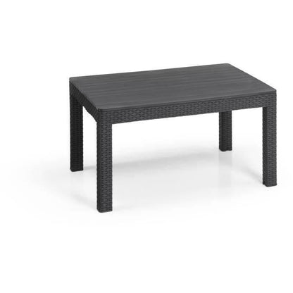 ALLIBERT deur KETER - SanRemo 6-zits hoekbank van gevlochten rotan imitatie met salontafel - grafietgrijs