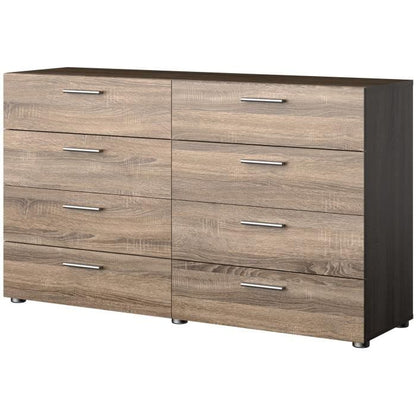 TYHJA ladekast met 8 lades - Chene Truffel - B 140 x D 40 x H 82 cm