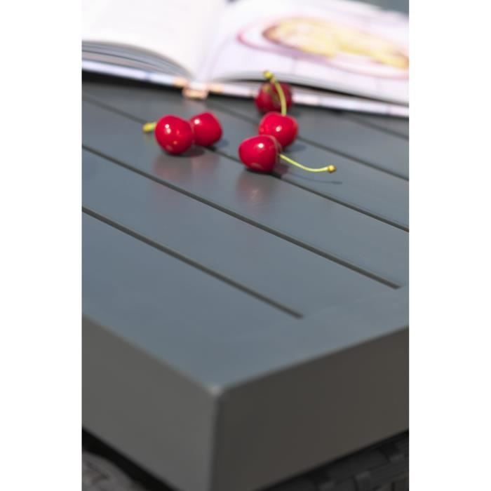 Inbouw tuinset - Zwart - Rotan van hars en aluminium dienblad - 8 plaatsen - PVC-8-ALU-N - DCB GARDEN