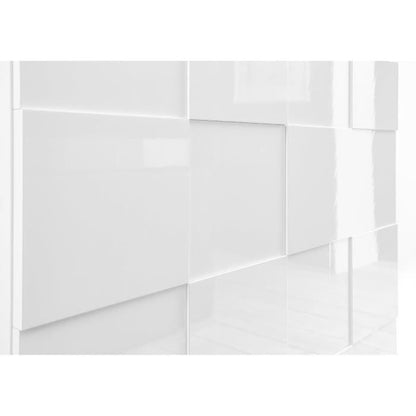 Dressoir met 3 deuren - Wit glanzend gelakt - L181xP42xH84 cm - MILANO