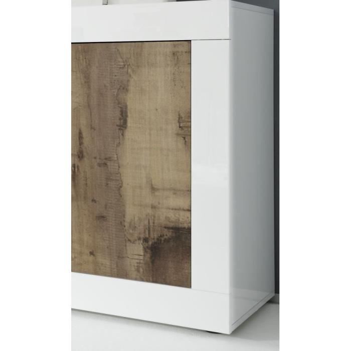 Dressoir - BASICO - 4 deuren - Wit eiken decor Pero - 207 x 86 x 43 cm