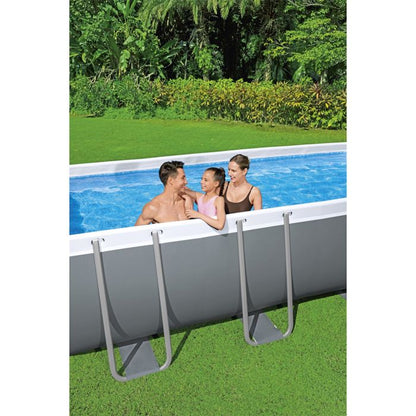 Bestway Power Steel 549x274x122 cm buisvormig bovengronds zwembad met 5.678 L/H cartridgefilter, afdekking en ladder