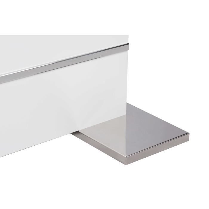 Uitbreidbare tafel 6-8 personen - rechthoekige deelpanelen - mantova - wit en aluminium - l 160-200 x d90 x h75 cm