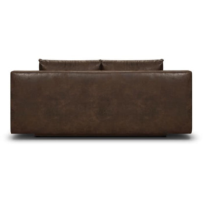 MIKA 3-zits slaapbank - Donkerbruin vintage leder - Opbergruimte - 192 x 84 x 93 cm