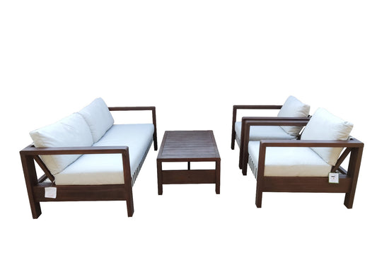 Zambra Loungeset - 4 stuks - Gevlochten Outdoor Off White