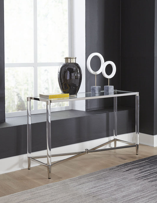 Marilyn Glas, Acryl en gepolijst roestvrijstalen console tafel