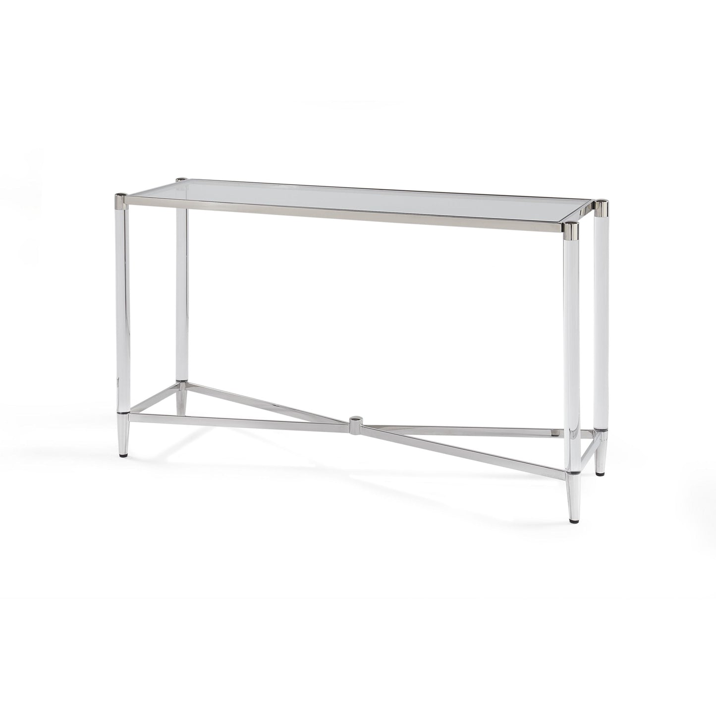 Marilyn Glas, Acryl en gepolijst roestvrijstalen console tafel
