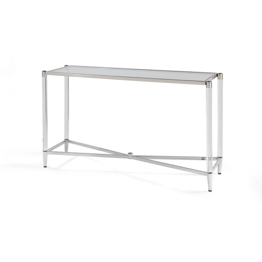 Marilyn Glas, Acryl en gepolijst roestvrijstalen console tafel