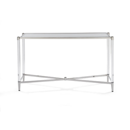 Marilyn Glas, Acryl en gepolijst roestvrijstalen console tafel
