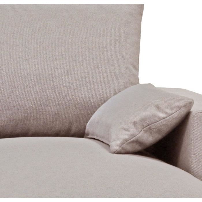 MORGAN Converteerbare hoekbank - 3 plaatsen - Beige met ladekast en decoratieve kussens
