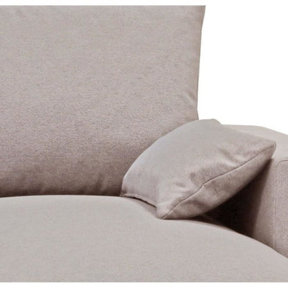 MORGAN Converteerbare hoekbank - 3 plaatsen - Beige met ladekast en decoratieve kussens