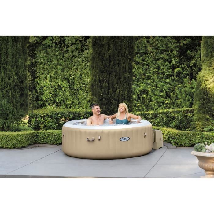 INTEX Opblaasbare Spa - Sahara - 196 x 71 cm - 4 plaatsen - Rond - 28426FR + LED sfeerverlichting