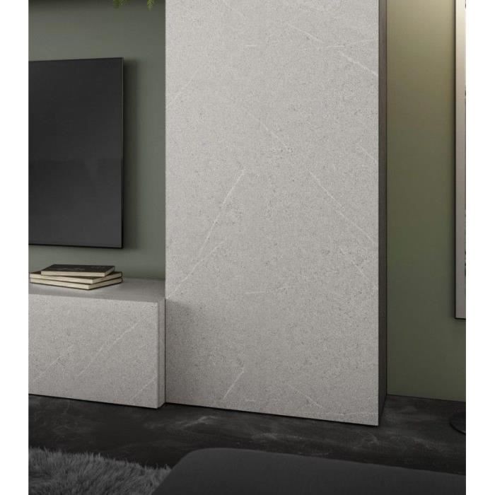 TV-wandmeubel - PRATO - Steenlook grijs - 277 x 40 x 210 cm