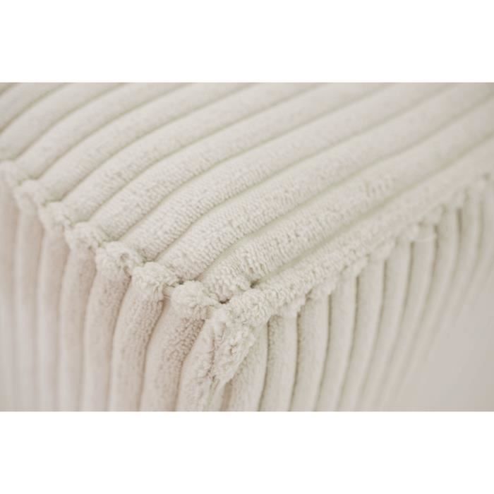 JOSH 4-zits vaste bank - Parel ribfluweel - 241 x 86 x 88 cm