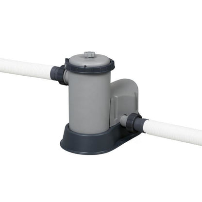 Bestway Power Steel 549x274x122 cm buisvormig bovengronds zwembad met 5.678 L/H cartridgefilter, afdekking en ladder