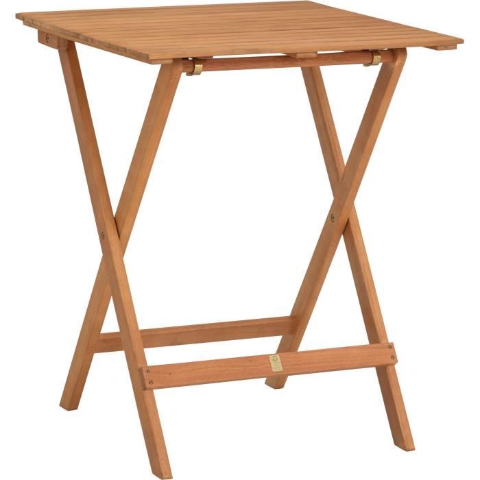 FSC Acaciahouten set - bestaande uit een vierkante tafel en 2 opvouwbare stoelen
