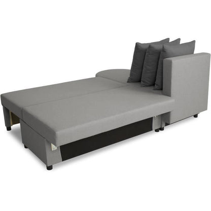 JEN 3-zits omkeerbare converteerbare hoekbank - Grijze stof - Eigentijdse stijl - L196 x H88 x D159 cm