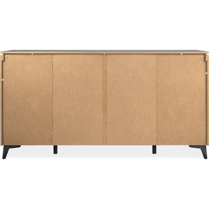 Bertrix 51A dressoir - Leisteen/antraciet decor - 4 deuren en planken - 1 centrale lade