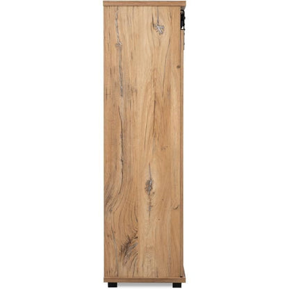 MANZANO dressoir - Flagstaff eiken decor - 1 schuifdeur + 3 laden + 2 nissen - L120 x H140 x D40 cm
