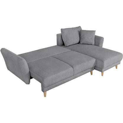 CLAUDIUS Reversible hoekbank - 3/4 zitplaatsen - Stof Lincoln Antraciet - Opbergruimte - 244 x 158 x 86 cm