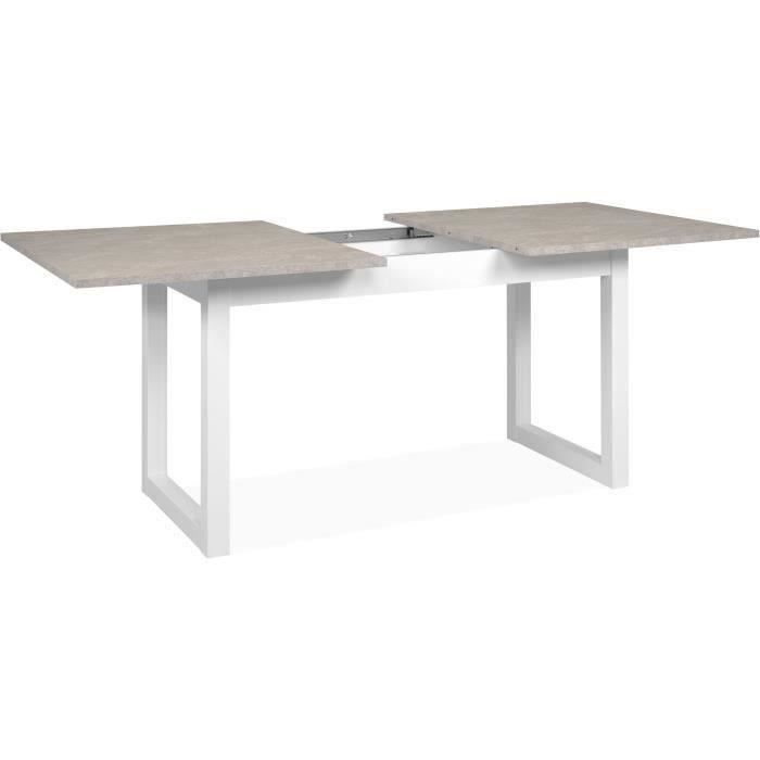 Houston uitschuifbare eettafel - 160-200 x 75 x 90 cm - Blad met travertijneffect - 1 verlengstuk inbegrepen - 10 personen